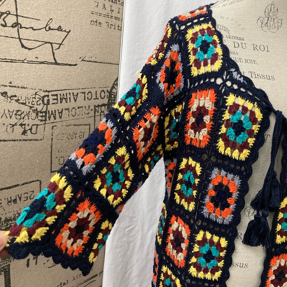 New without tags Zara multi-colored crocheted Maxi cardigan!